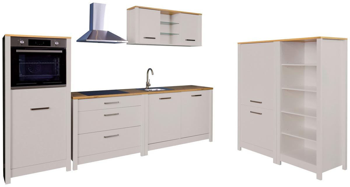 Küchenleerblock Bundle 8 o. Geräte Kaschmir - Kaschmir/Silberfarben, MODERN, Glas/Holzwerkstoff (430cm) - home24