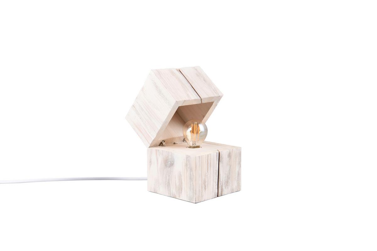 Tischleuchte Treasure in Weiß max. 2 Watt - Weiß, Trend, Holz (12/12/16cm) - Trio Leuchten