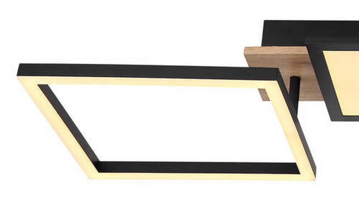 LED-Deckenleuchte Bossy max. 36 Watt - Dunkelbraun/Opal, Design, Holzwerkstoff/Kunststoff (100/27/11cm) - Globo
