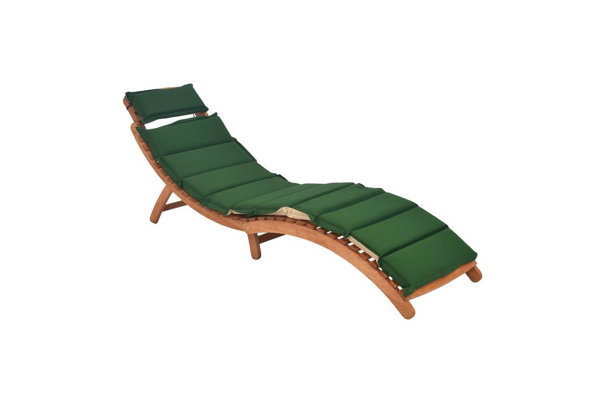 Gartenliege Ipanema inkl. Auflage aus Eukalyptus - Eukalyptusholzfarben/Beige, KONVENTIONELL, Holz/Textil - Gardenson