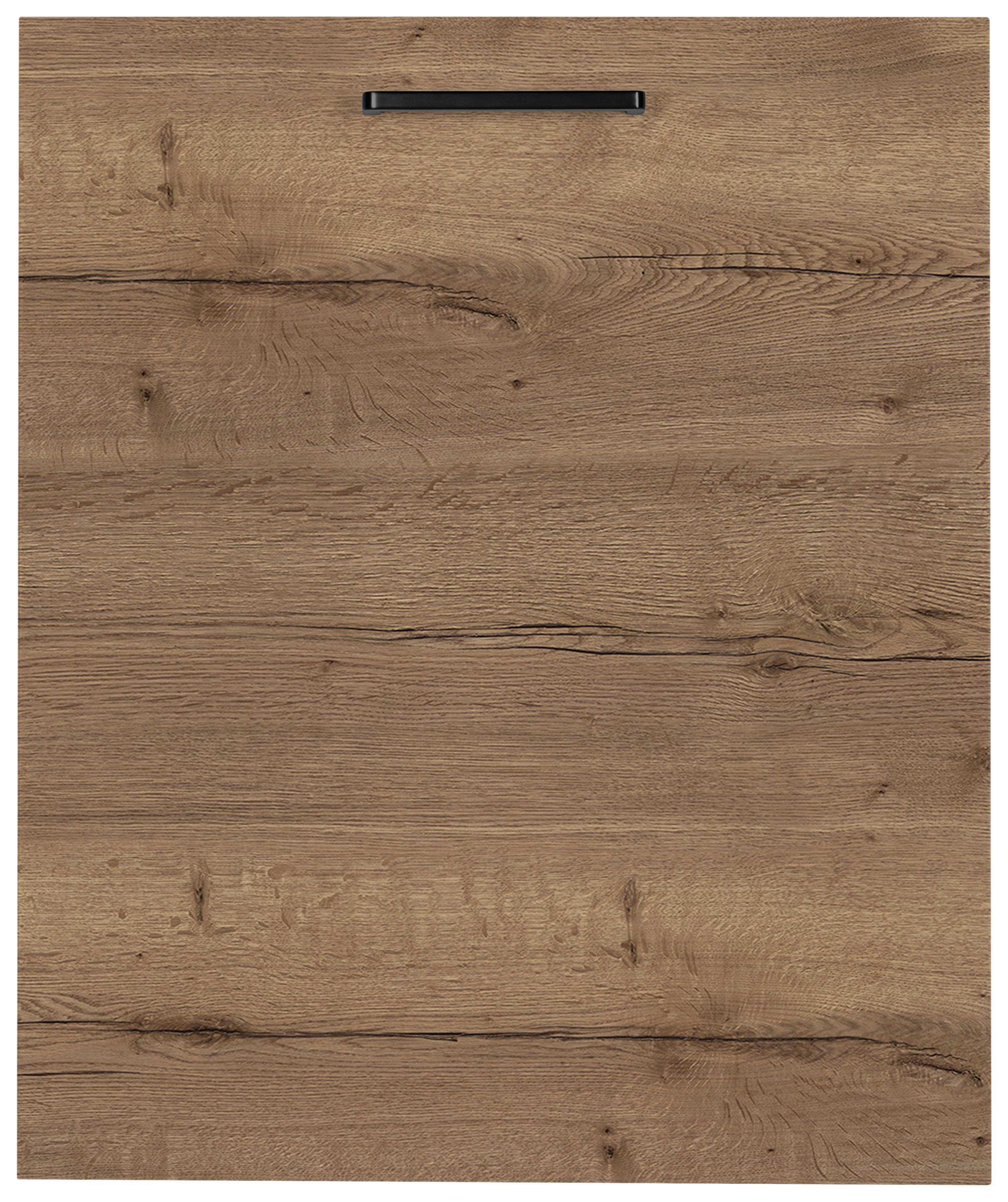 Geschirrspülerfront Structura Eiche dunkel - Eiche dunkel/Schwarz, MODERN, Holzwerkstoff/Metall (45/72/1,9cm) - Nobilia