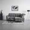 SOFFA PARIS - mörkgrå/svart, Klassisk, metall/trä (215/85/182cm) - Mömax
