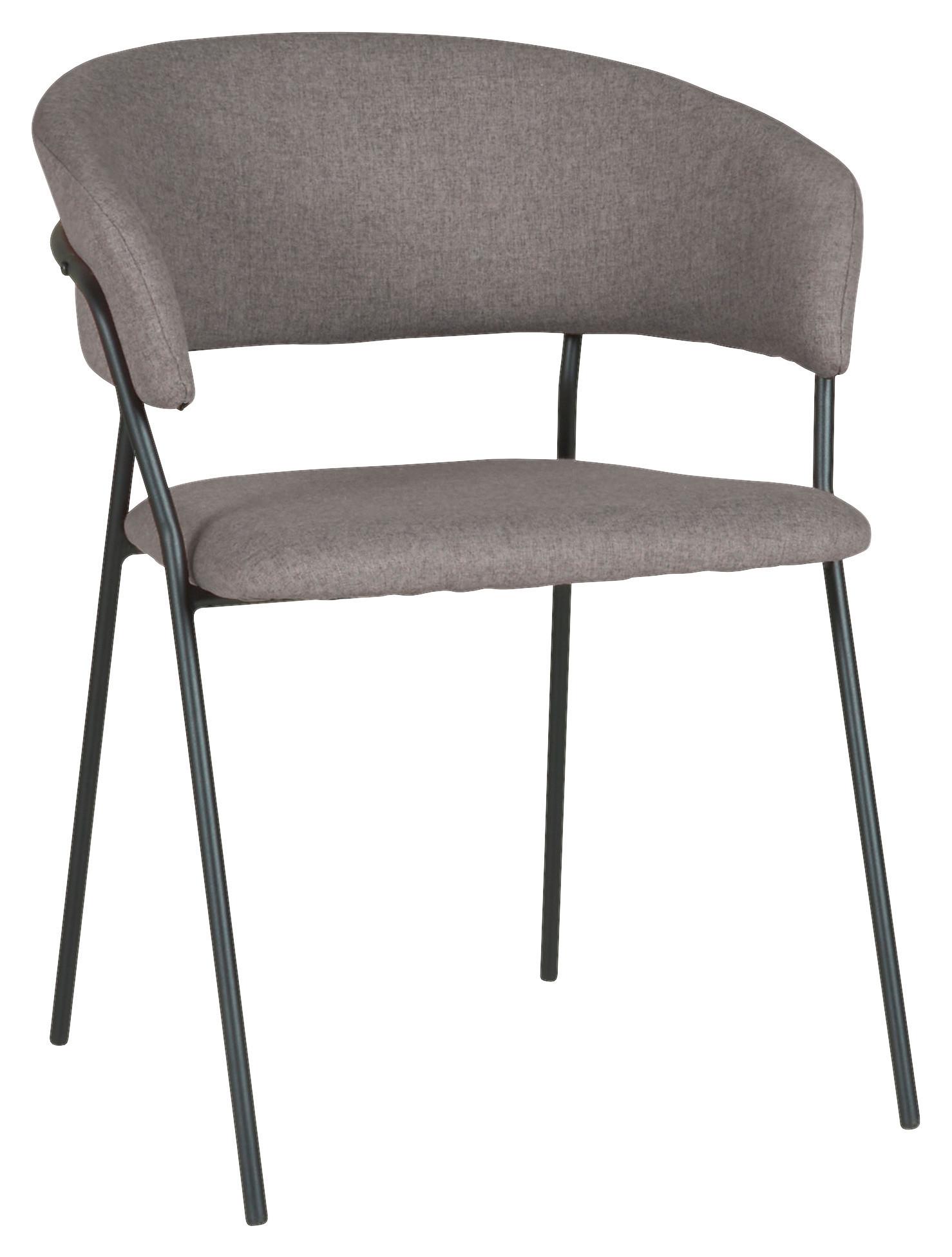 Armlehnstuhl Alice Dunkelgrau - Dunkelgrau/Schwarz, MODERN, Holz/Textil (53cm) - Mömax