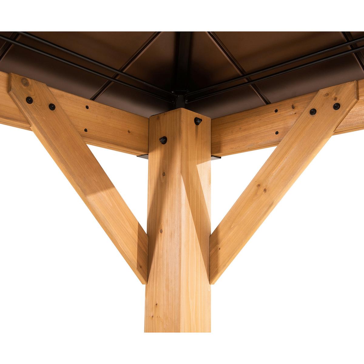 Pavillon Gazebo Rapi Braun ca. 273x274x273cm - Braun, Basics, Kunststoff/Metall (273/274/273cm)