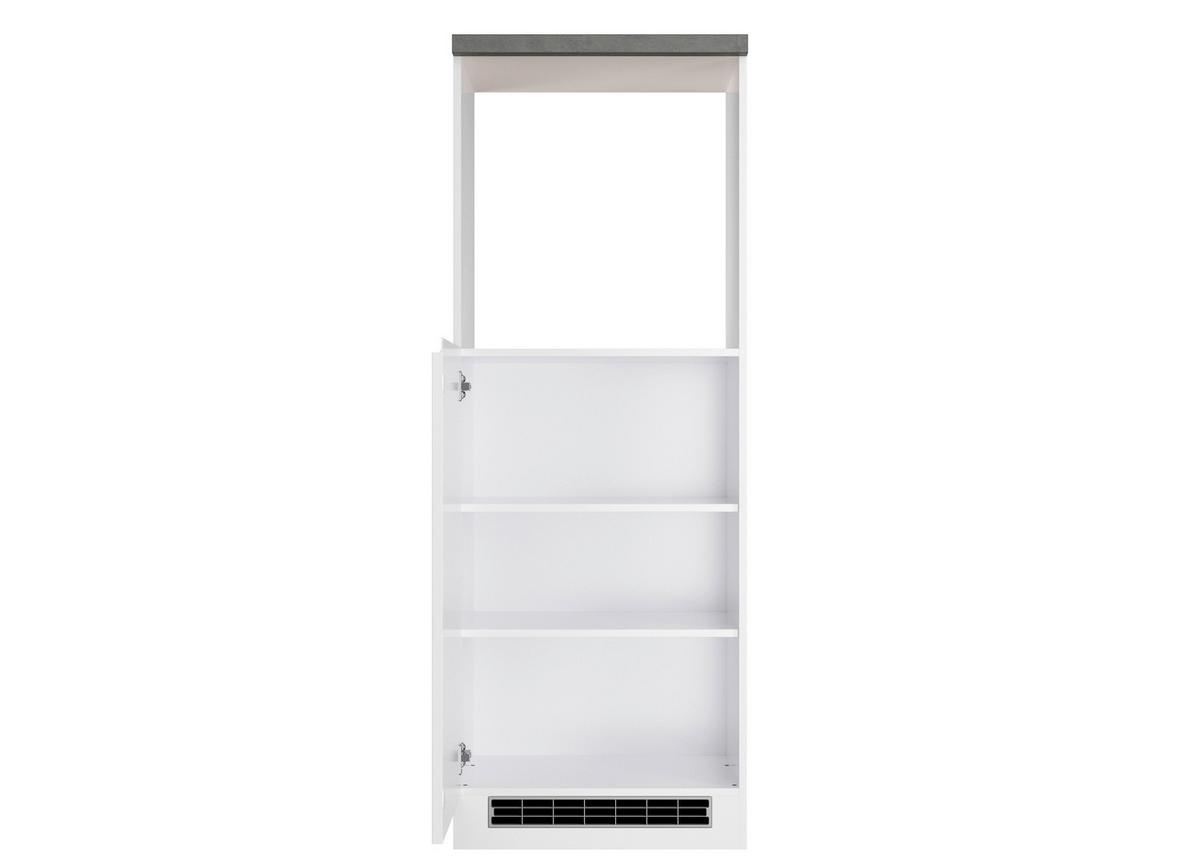 Herdumbauschrank Monza ca. 60x86 cm Weiß/Grau - Weiß Hochglanz/Weiß, LIFESTYLE, Holzwerkstoff (60/86/60cm) - Held