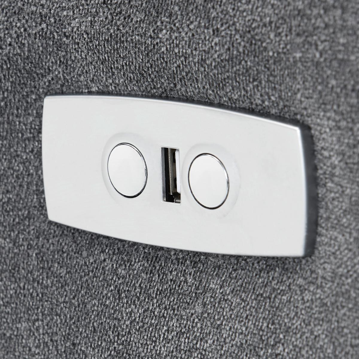 Dvosed Padua, Siva, Relax Funkcija - barve kroma/siva, Konvencionalno, kovina/tekstil (215/97/97cm) - Mömax