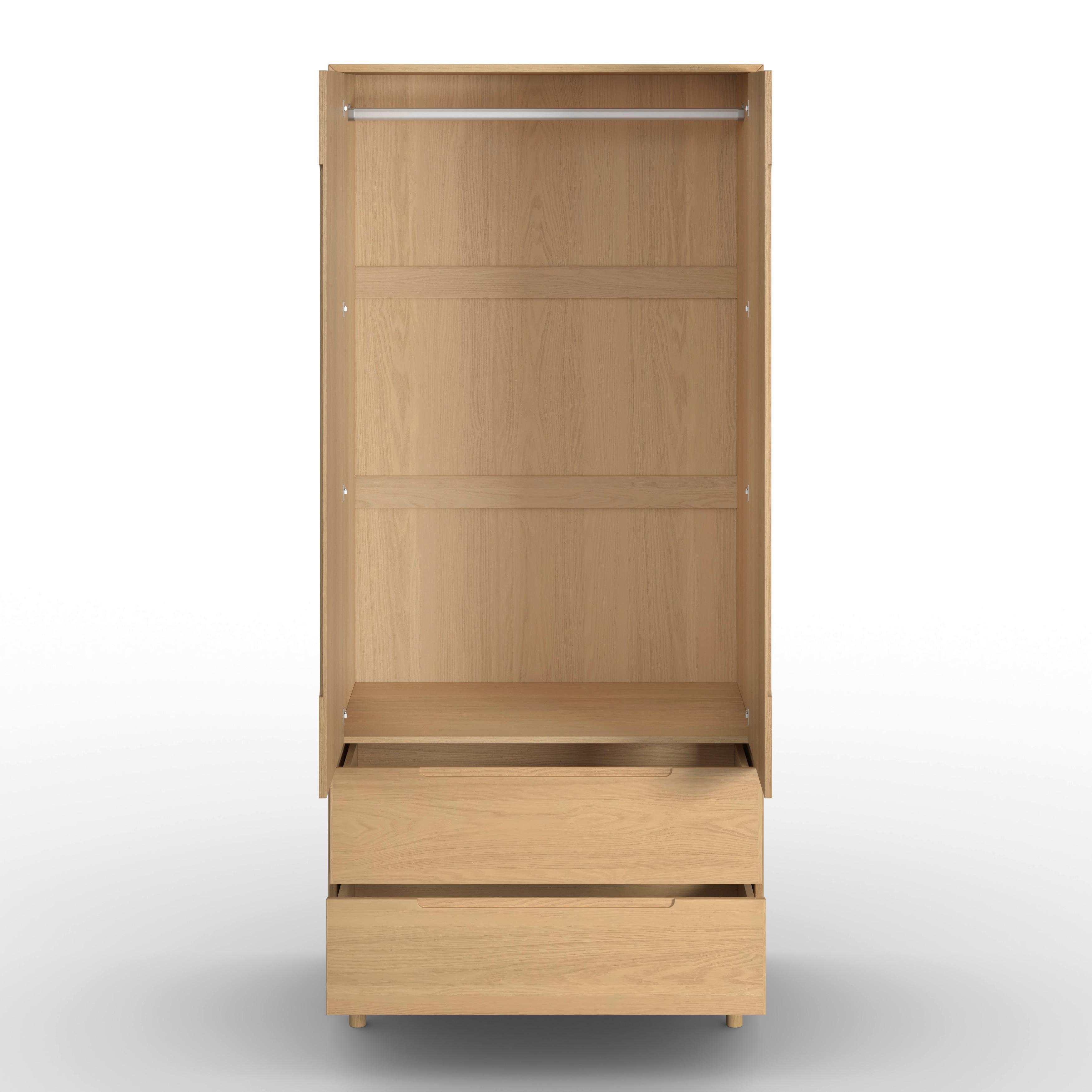 GARDEROB MARLO - ekfärgad, Modern, trämaterial/trä (100/223/60cm) - Bessagi Home