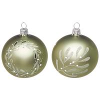 Christbaumkugel Isra in Grün, 2 Stück - Grün, Glas/Metall (7cm) - Modern Living