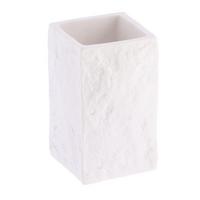 Pahar pentru periuțe de dinți Stone - alb, Konventionell, plastic