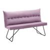 Sitzbank Bono Rosa Samt Gepolstert - Schwarz/Rosa, MODERN, Holz/Textil (140/92/63cm) - Bessagi Home