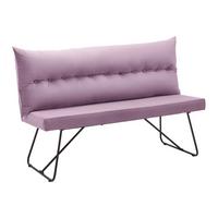 Sitzbank Bono Rosa Samt Gepolstert - Schwarz/Rosa, MODERN, Holz/Textil (140/92/63cm) - Bessagi Home
