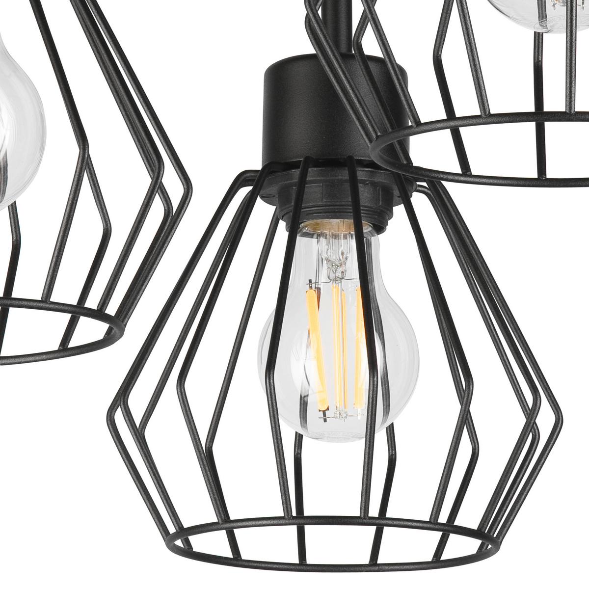 Deckenleuchte Audrey Schwarz max. 15 Watt - Schwarz Hochglanz, Basics, Metall (38/38/32cm)