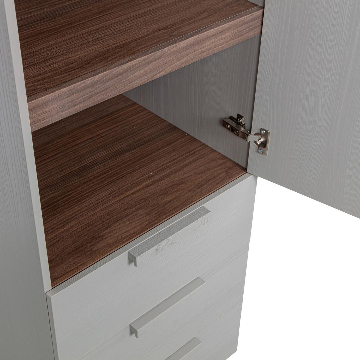 DREHTÜRENSCHRANK Rens, Grau B: 55 cm - Grau, Design, Holz (55/210/58cm) - Livetastic