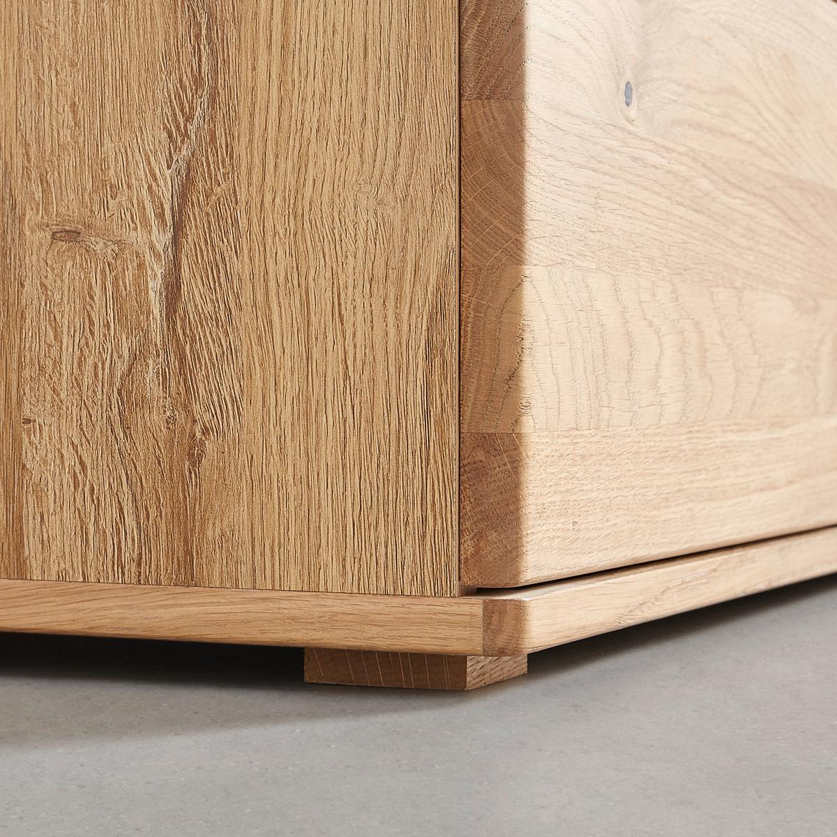 Highboard Valera in Wildeiche - Wildeiche/Schwarz, MODERN, Glas/Holz (90/123/37cm) - Premium Living