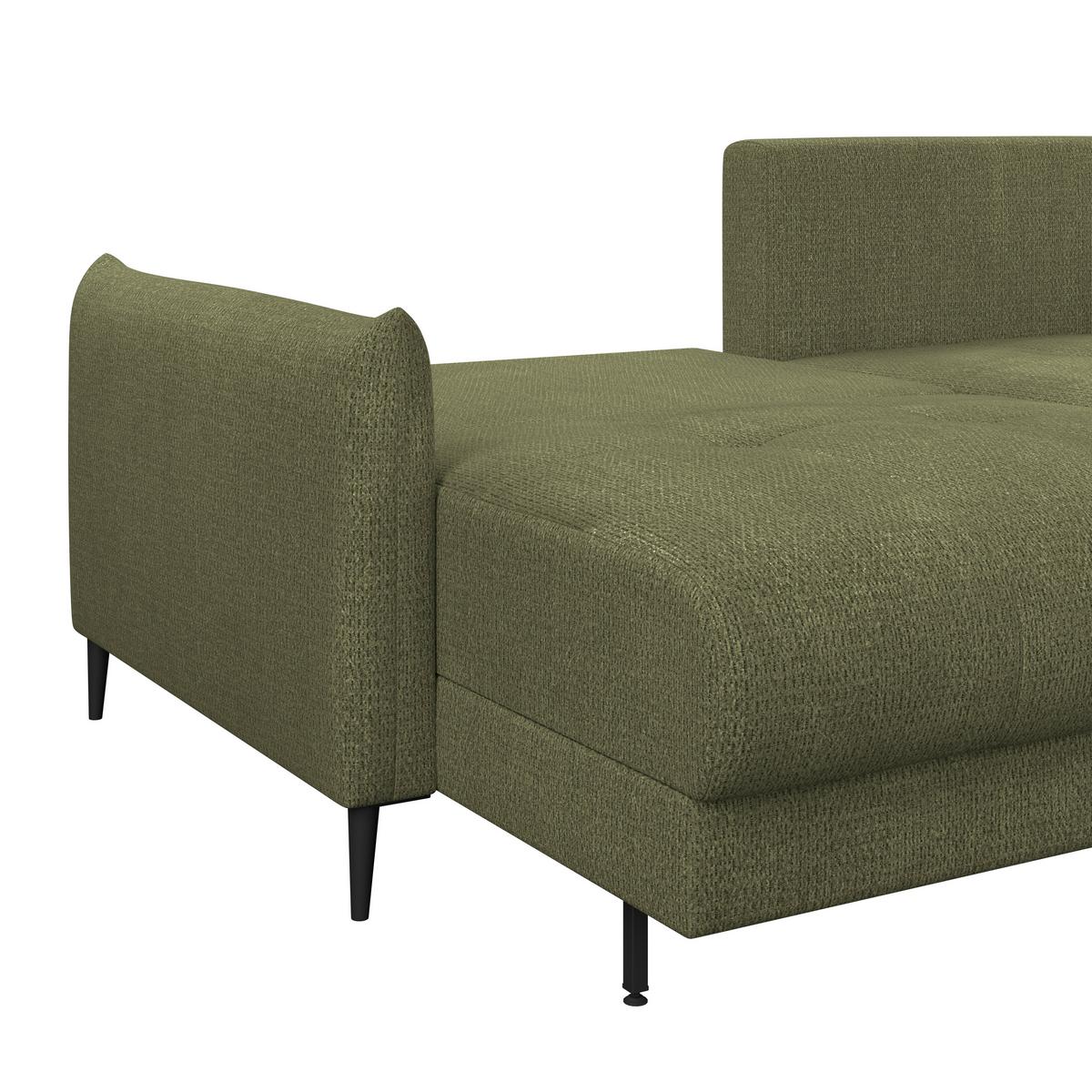Kutna Garnitura Polis - zelena/crna, Trend, tekstil/metal (221/142cm) - Ondega