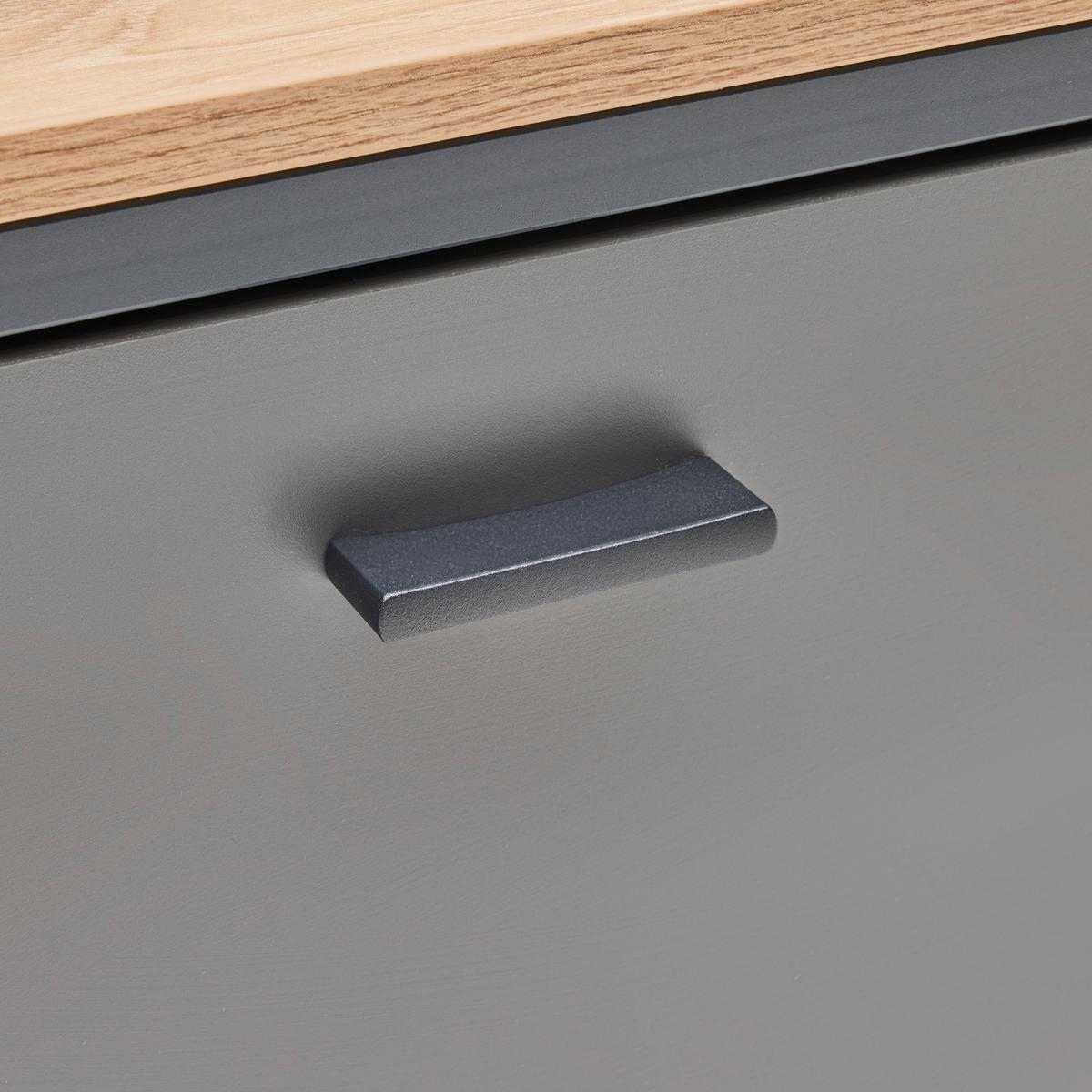 Garderobenbank Florenz Grau/Eiche Artisan - Schwarz/Eiche Artisan, Modern, Holzwerkstoff/Kunststoff (94/44,9/37,3cm) - Premium Living