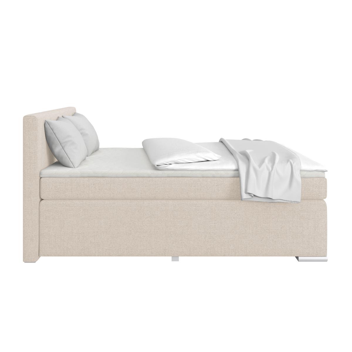 Boxspring Krevet Mira - siva/srebrne boje, Konvencionalno, drvo/tekstil (180/200cm) - Best Price