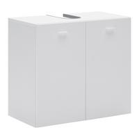 Waschbeckenunterschrank Basix Weiß ca. 60x55x33cm - Chromfarben/Weiß, Basics, Holzwerkstoff/Kunststoff (60/55/33cm) - Mömax