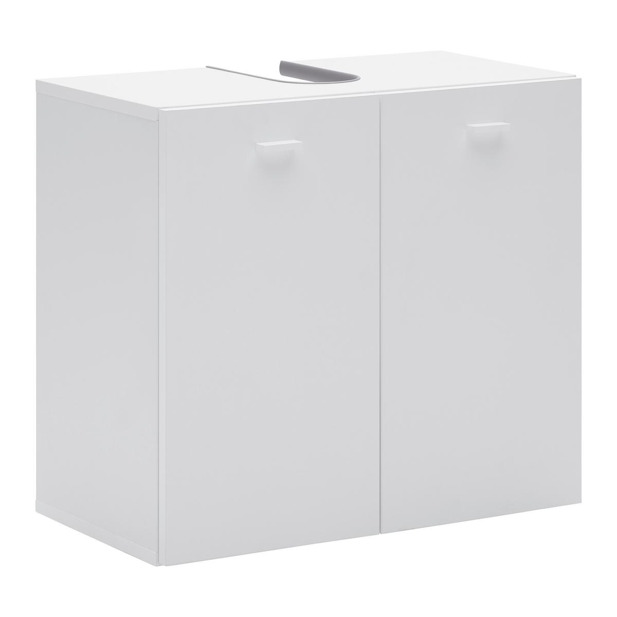 Waschbeckenunterschrank Basix Weiß ca. 60x55x33cm - Chromfarben/Weiß, Basics, Holzwerkstoff/Kunststoff (60/55/33cm) - Mömax