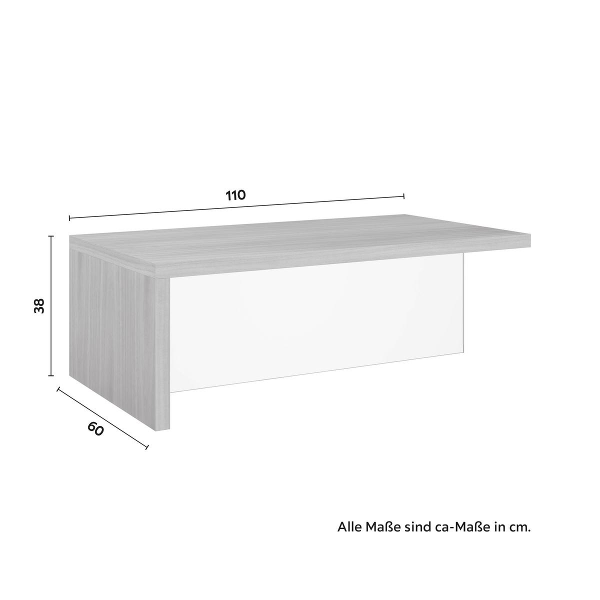 Couchtisch Nayla Walnussfarben MDF/Glas - Klar/Walnussfarben, MODERN, Glas/Holz (110/38/60cm) - Bessagi Home