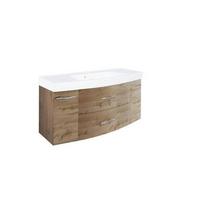 Waschtischkombi Florida Eiche Wotan - Chromfarben/Eiche Wotan, MODERN, Holzwerkstoff/Stein (120/54/47cm) - Premium Living