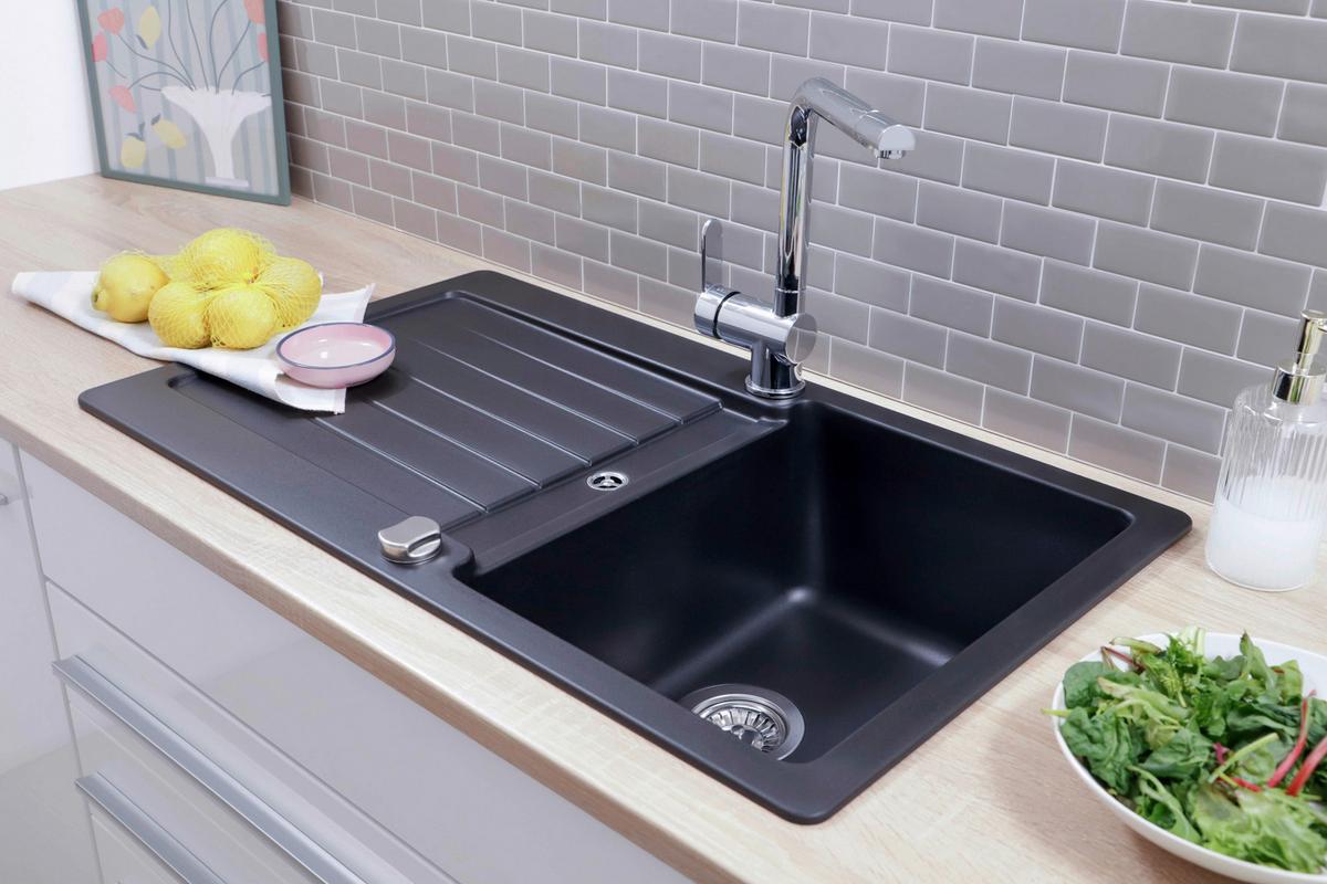 Pomivalno Korito Austin, 86x50cm - črna, Design, kamen (86/21/50cm) - Respekta