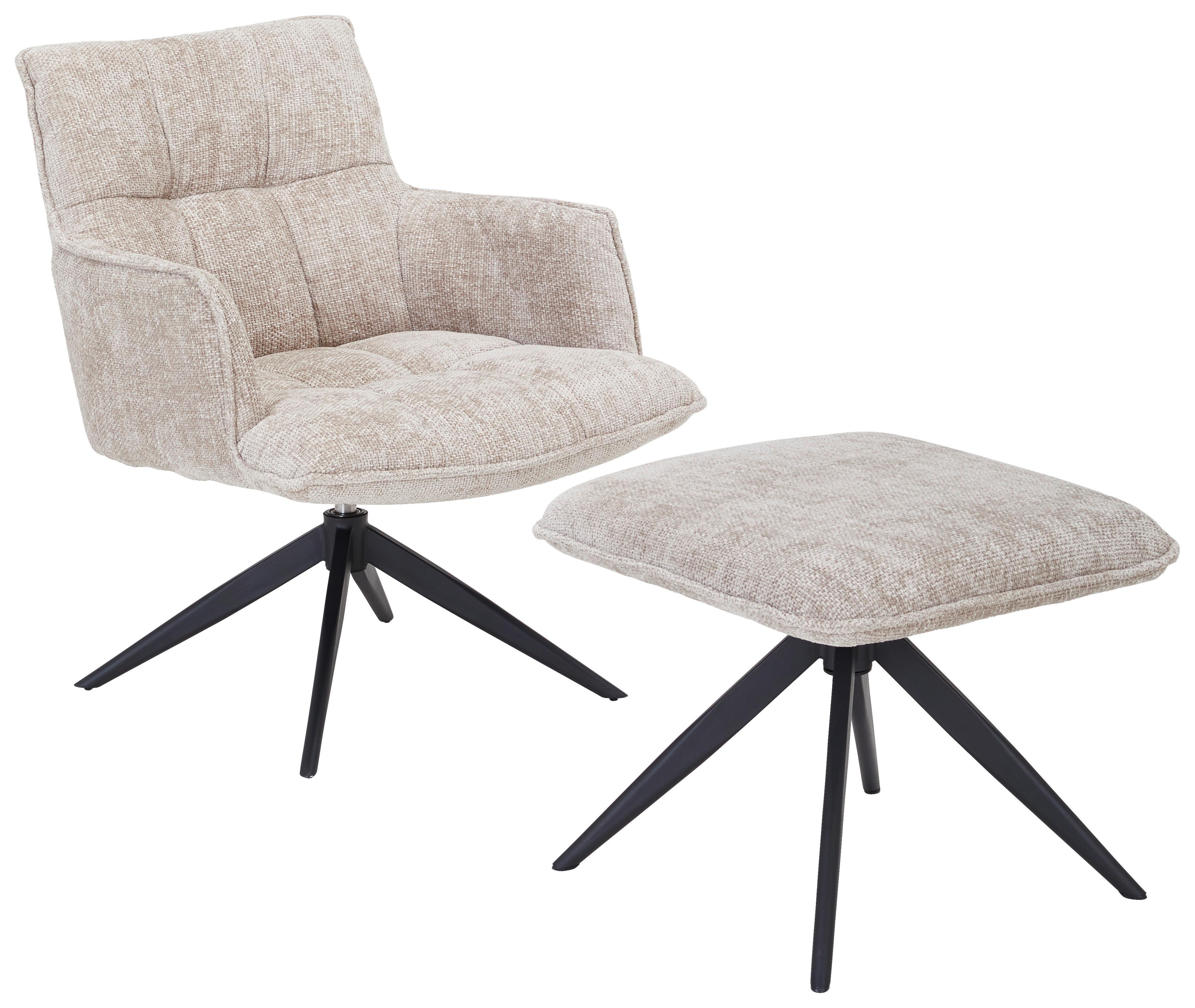 ZESTAW FOTELI OSAKA 2.0 -EXKLUSIV- - beżowy/czarny, Design, metal/tkanina (70/84/75cm) - Novel