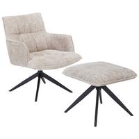 ZESTAW FOTELI OSAKA 2.0 -EXKLUSIV- - beżowy/czarny, Design, metal/tkanina (70/84/75cm) - Novel