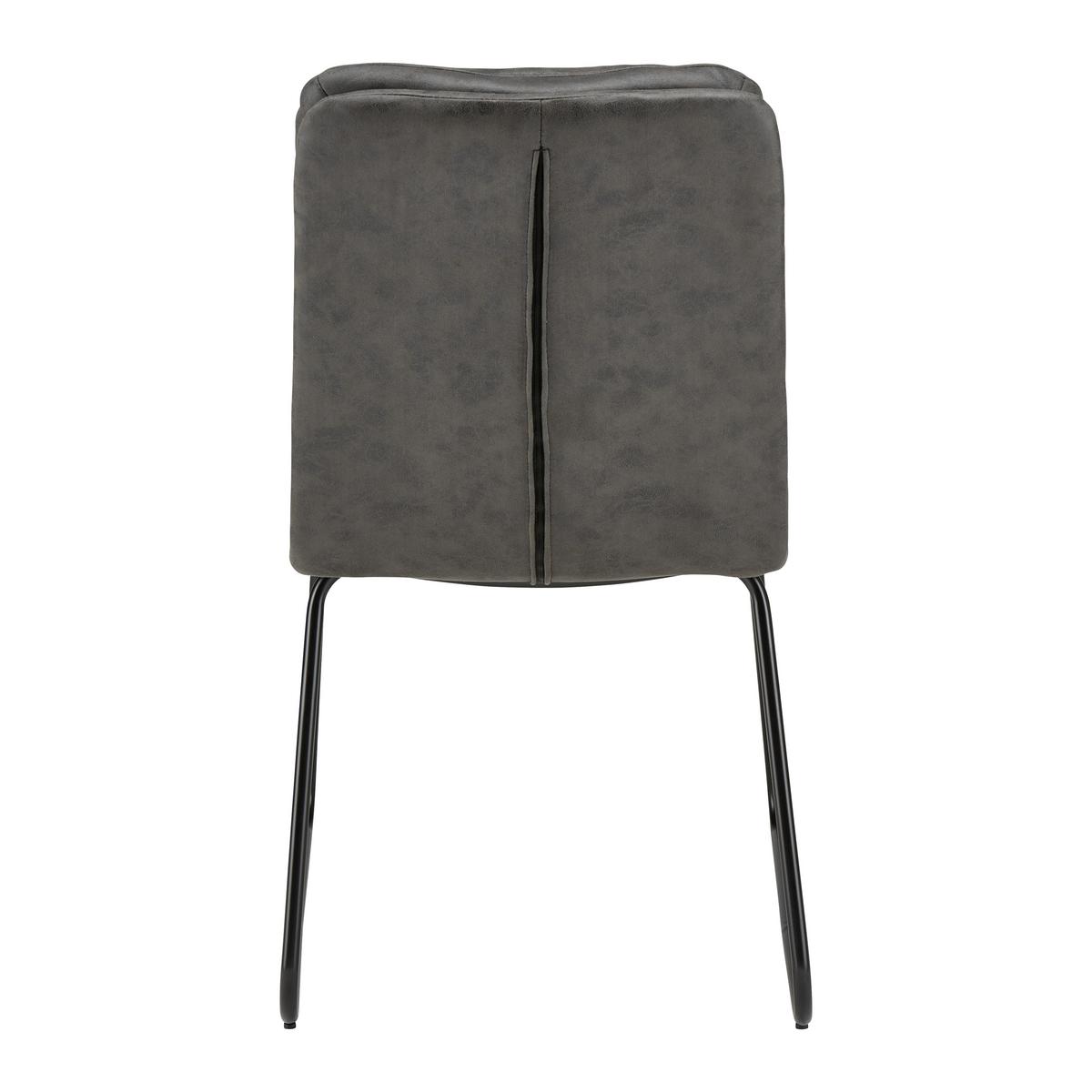 Stuhl Kona Dunkelgrau Mikrofaser Gepolstert - Dunkelgrau/Schwarz, MODERN, Textil/Metall (48/90/65cm) - Bessagi Home