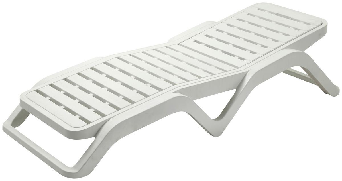 Kerti Napozóágy Scirocco - fehér, Basics, műanyag (187/71,4/44,5cm)