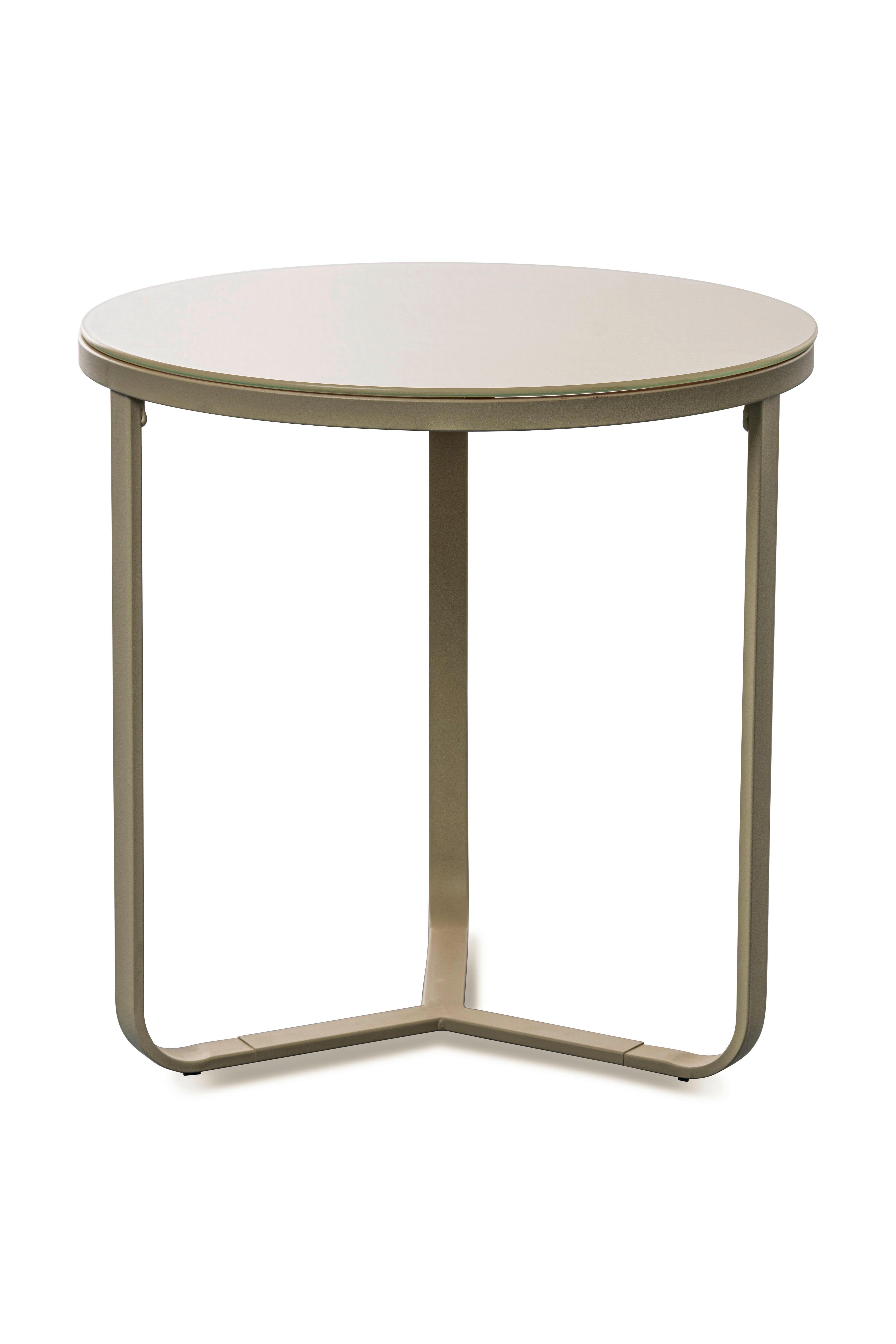 STOLIK KAWOWY BOSTON1 - kremowy, Design, metal/szkło (50/50/50cm) - Xora