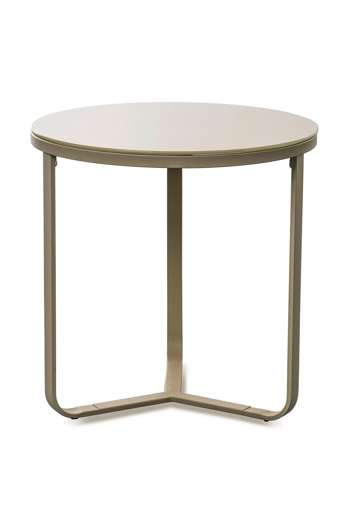 STOLIK KAWOWY BOSTON1 - kremowy, Design, metal/szkło (50/50/50cm) - Xora