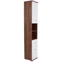 Dulap înalt Bari - alb/culoare lemn stejar, Konventionell, material pe bază de lemn (35,5/190/31,5cm)