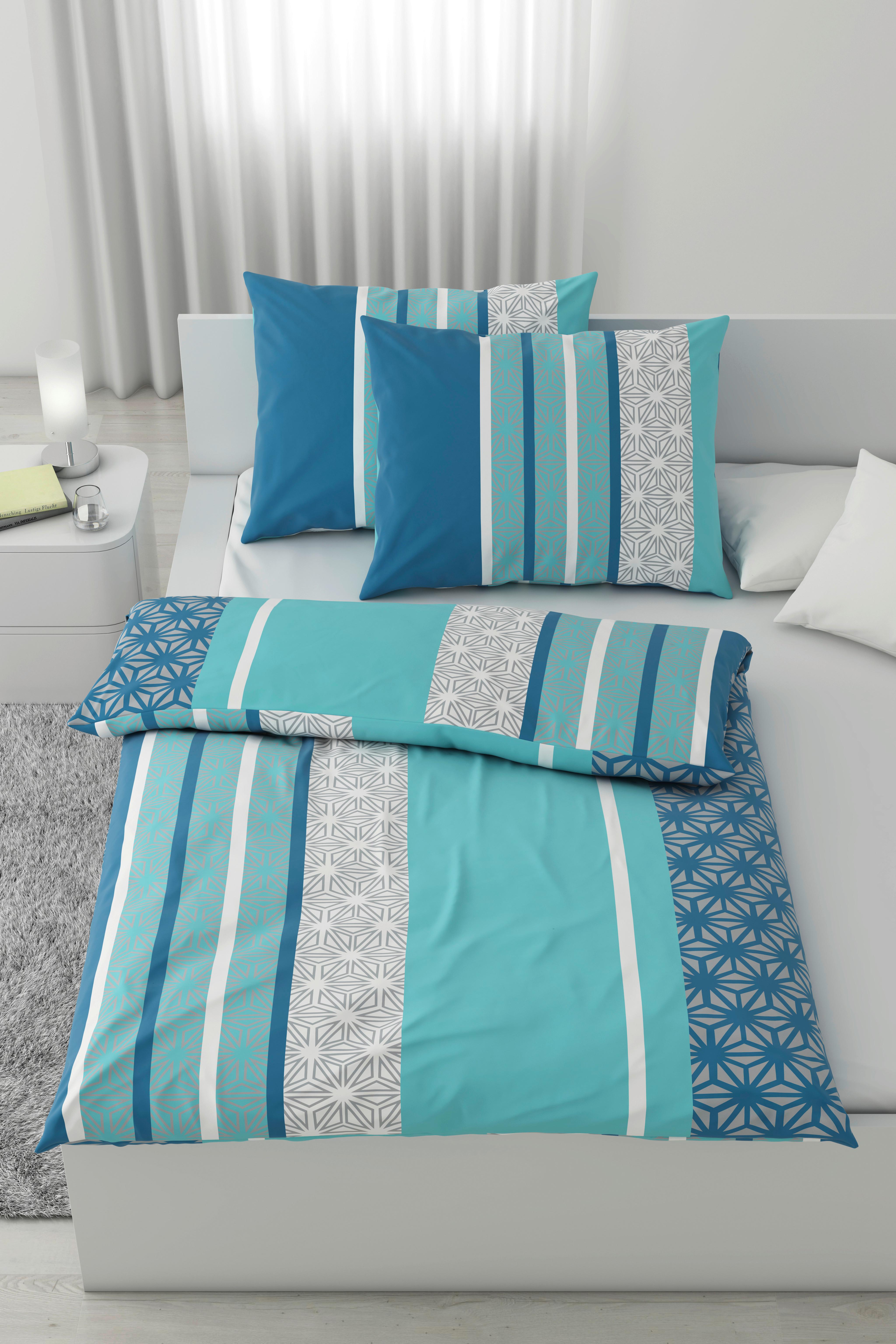 Lenjerie de pat Sara,cca. 200x220/2x50x70 cm - turcoaz, textil (200/220cm) - Based