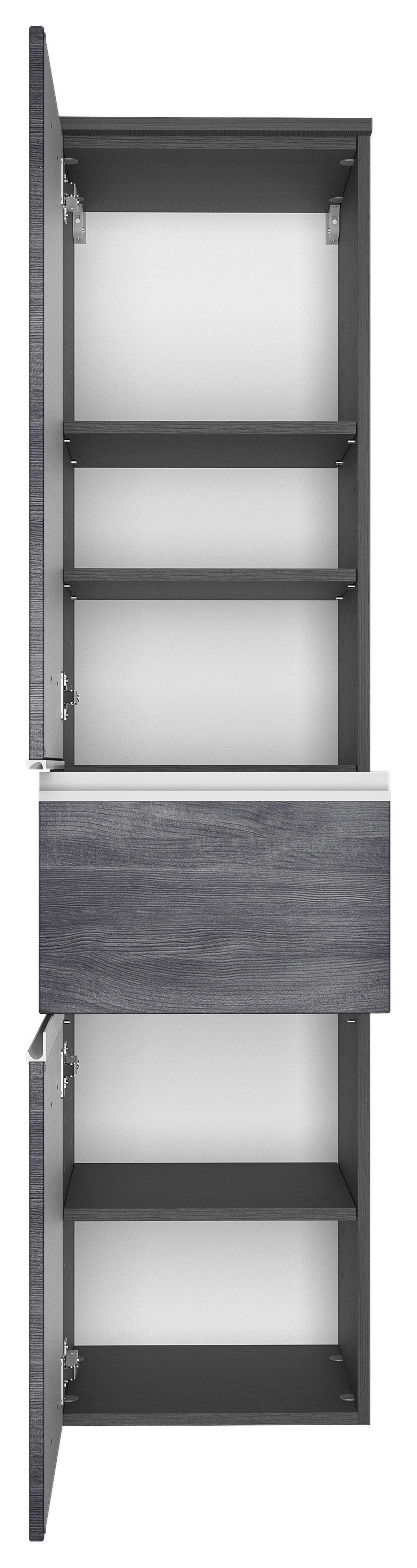 Midischrank Arezzo ca. 40x154 cm Grau - Silberfarben/Alufarben, Basics, Holzwerkstoff/Kunststoff (40/154/35cm) - Held