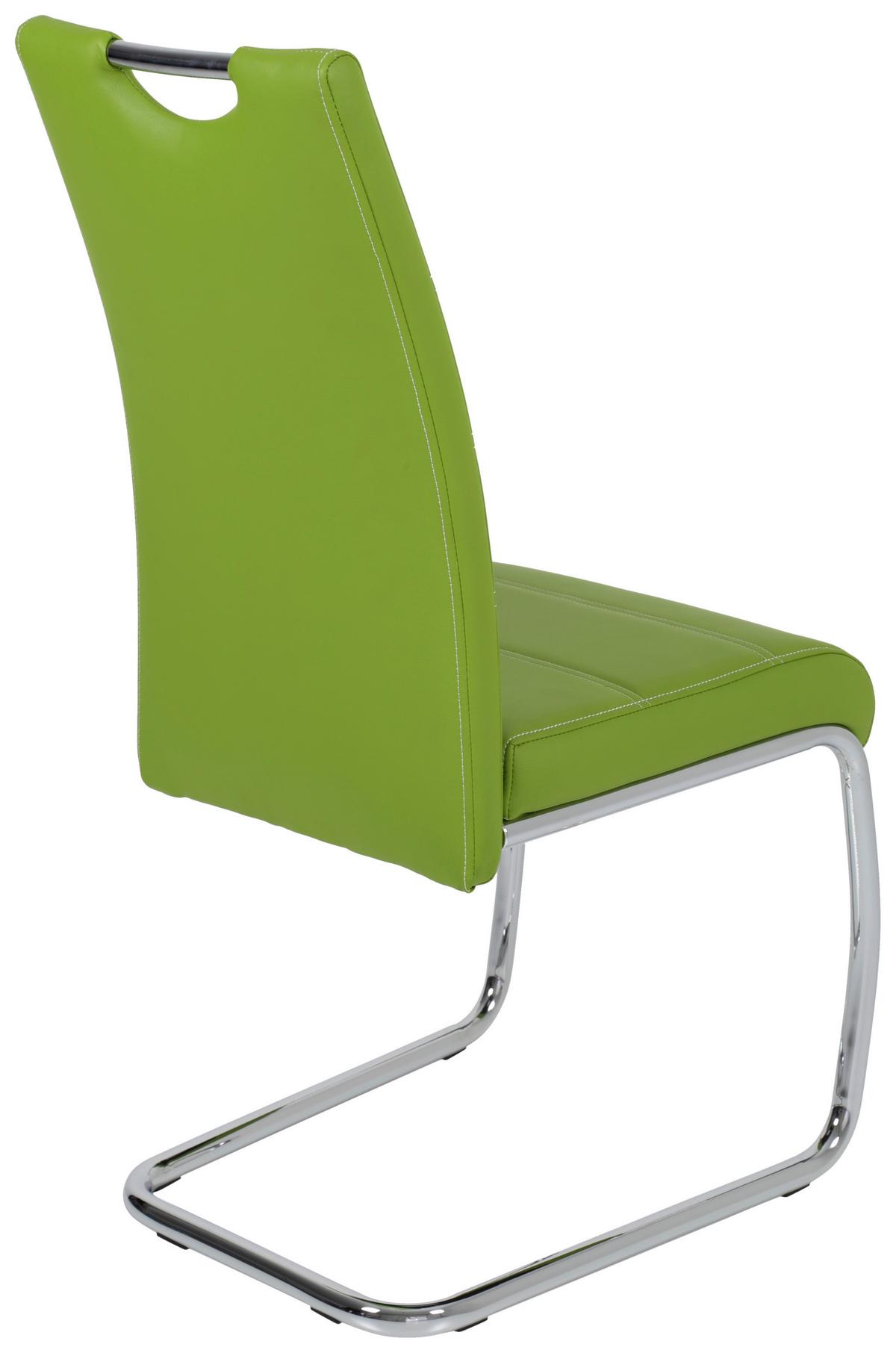 KRZESŁO NA PŁOZIE FLORA S - zielony/biały, Design, metal/tkanina (43/98/59cm) - Carryhome