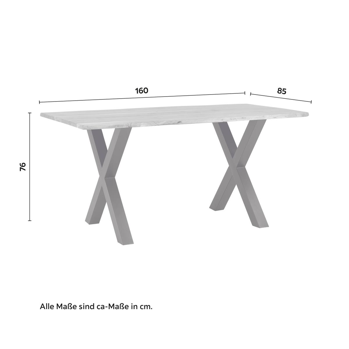 Stol Za Blagovaonicu Leilo - boje bagrema/crna, Moderno, drvo/metal (160/85/76cm) - Bessagi Home