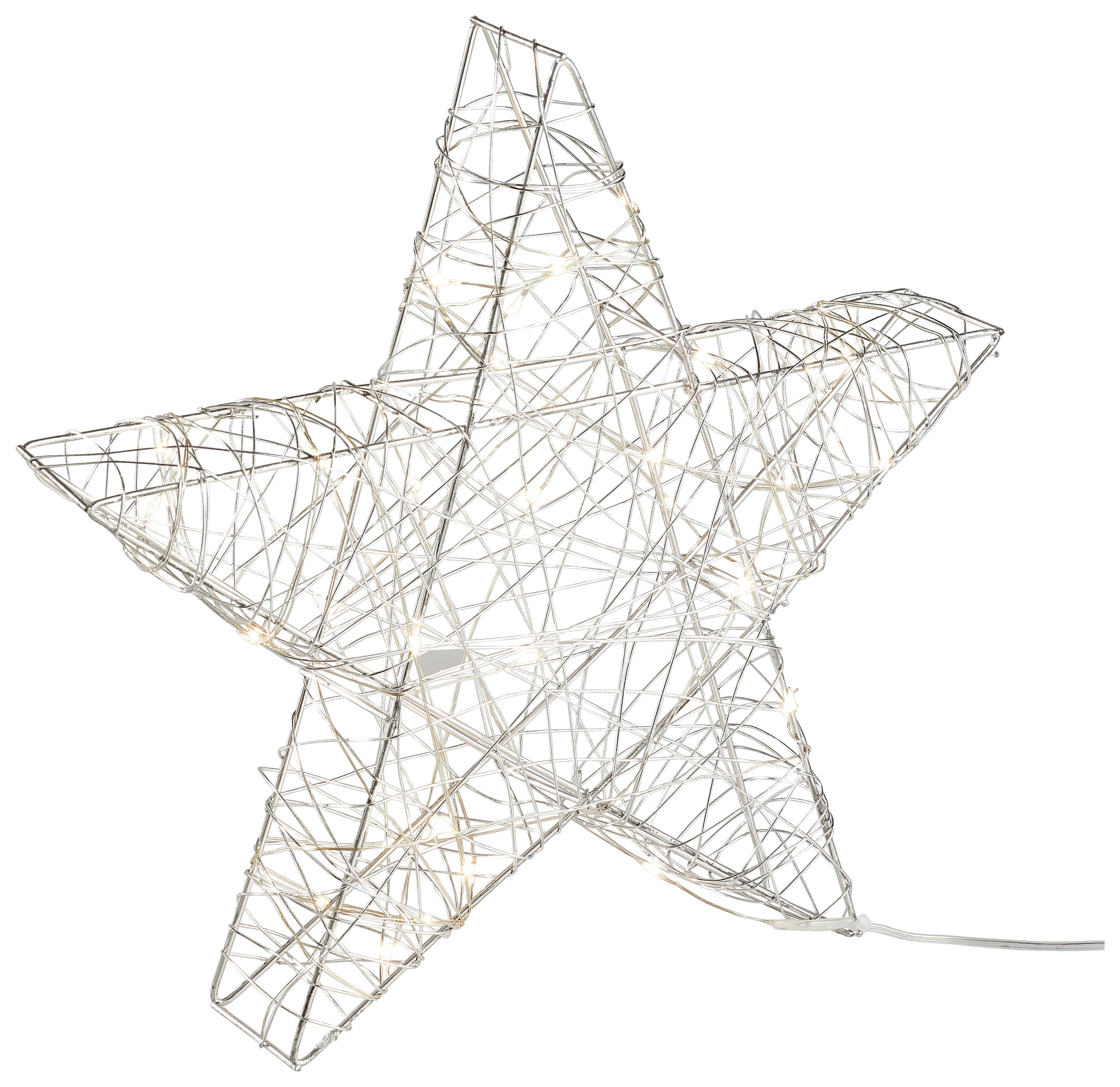 GWIAZDA DEKORACYJNA 8518505XX-49 - kolor srebrny, Modern, metal (30cm) - X-Mas