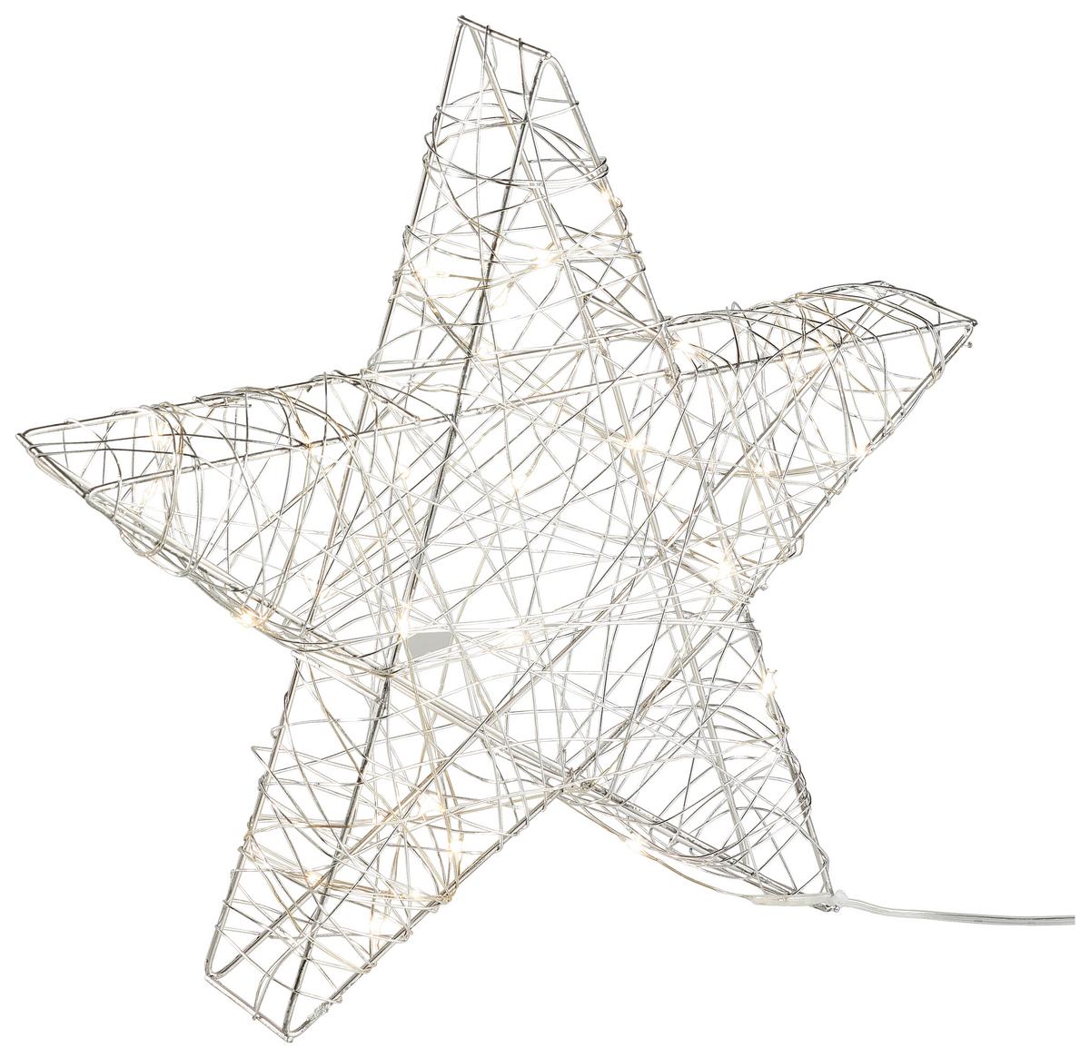 GWIAZDA DEKORACYJNA 8518505XX-49 - kolor srebrny, Modern, metal (30cm) - X-Mas