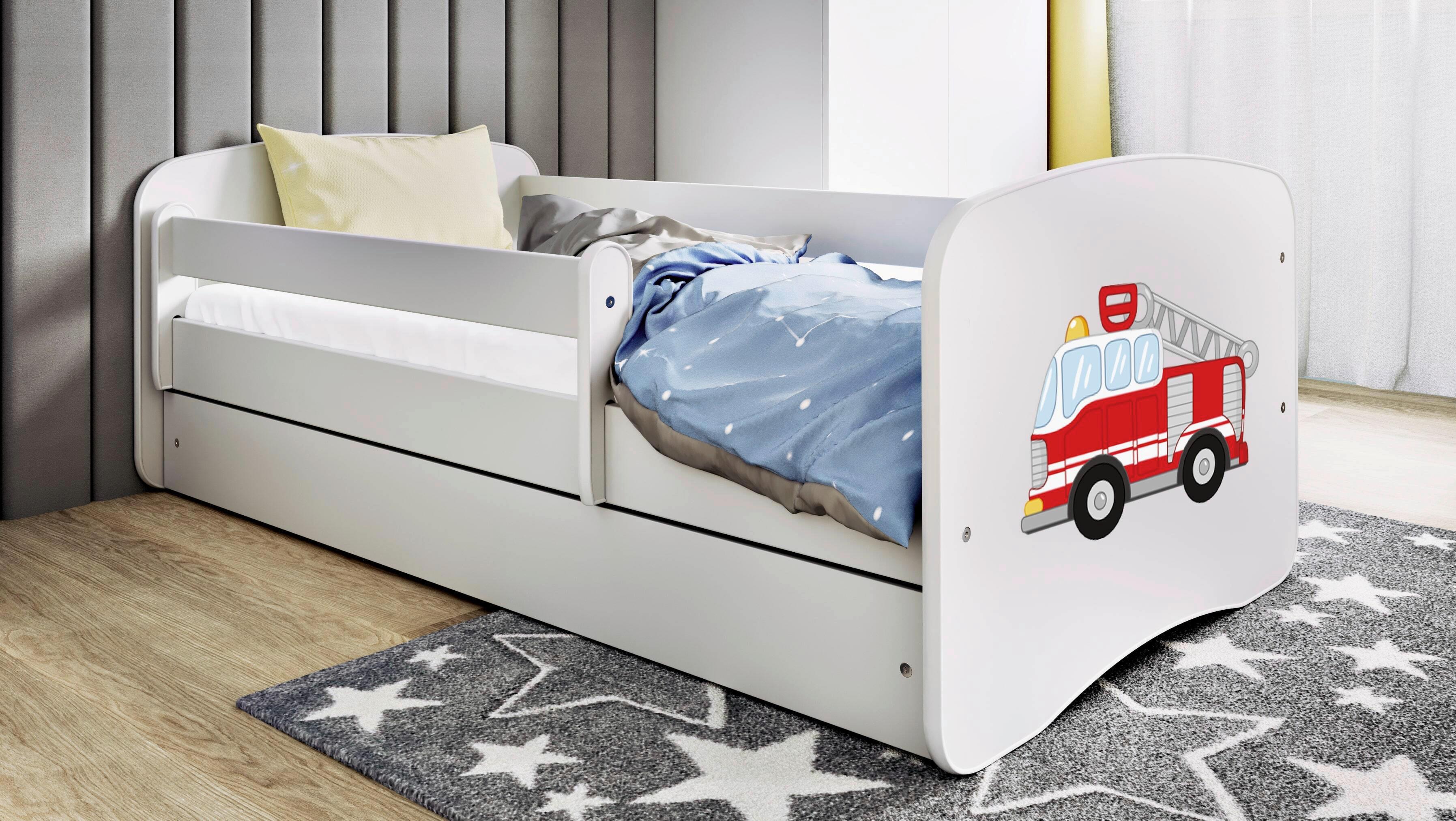 Otroška Postelja Babydreams, Bela, 80x160cm - bela/barve breze, Moderno, tekstil/leseni material (80/160cm) - MID.YOU