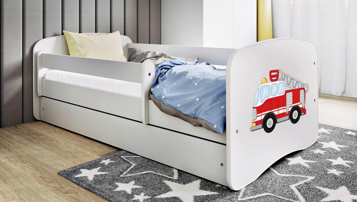 Otroška Postelja Babydreams, Bela, 80x160cm - bela/barve breze, Moderno, tekstil/leseni material (80/160cm) - MID.YOU