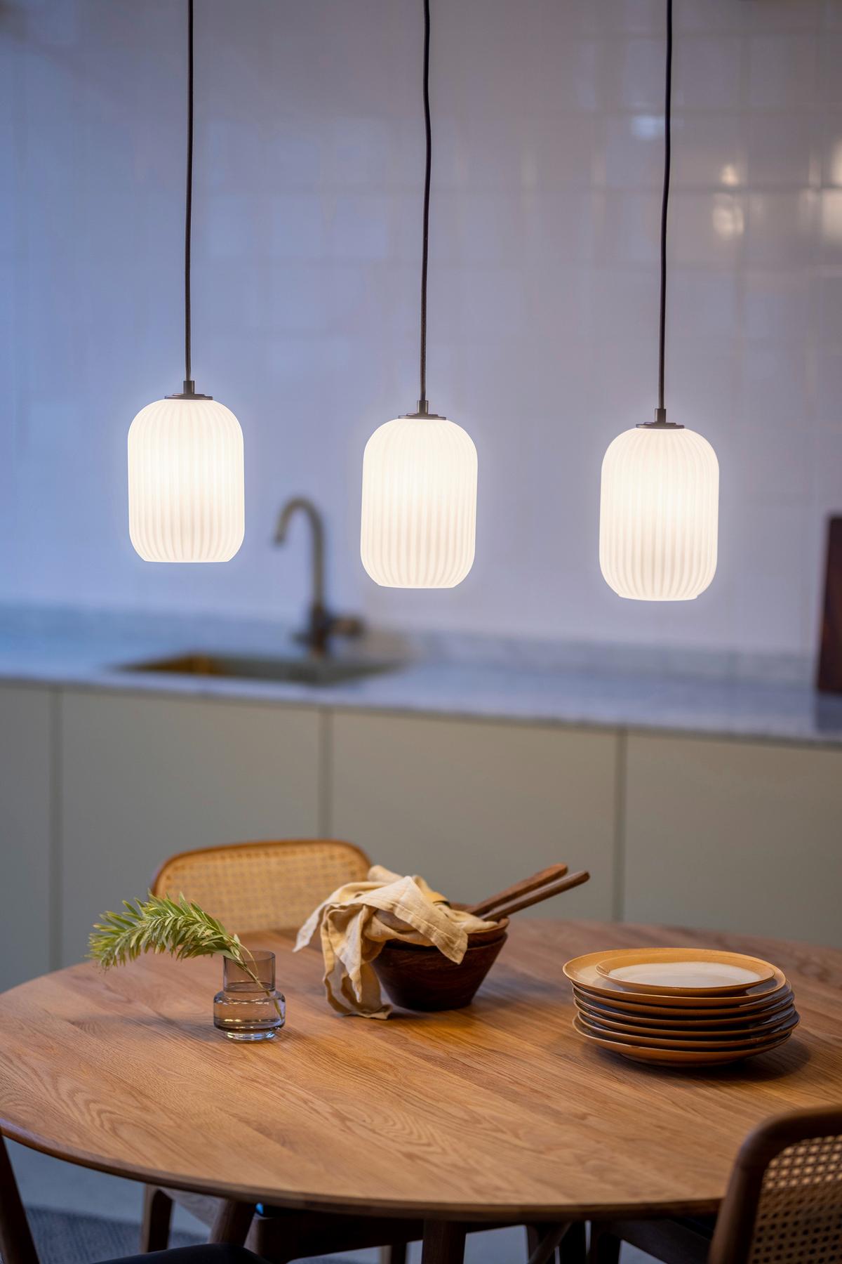 Hängeleuchte Cava Pendant max. 40 Watt - Schwarz/Weiß, Basics, Glas/Metall (14/72/172cm) - Markslöjd