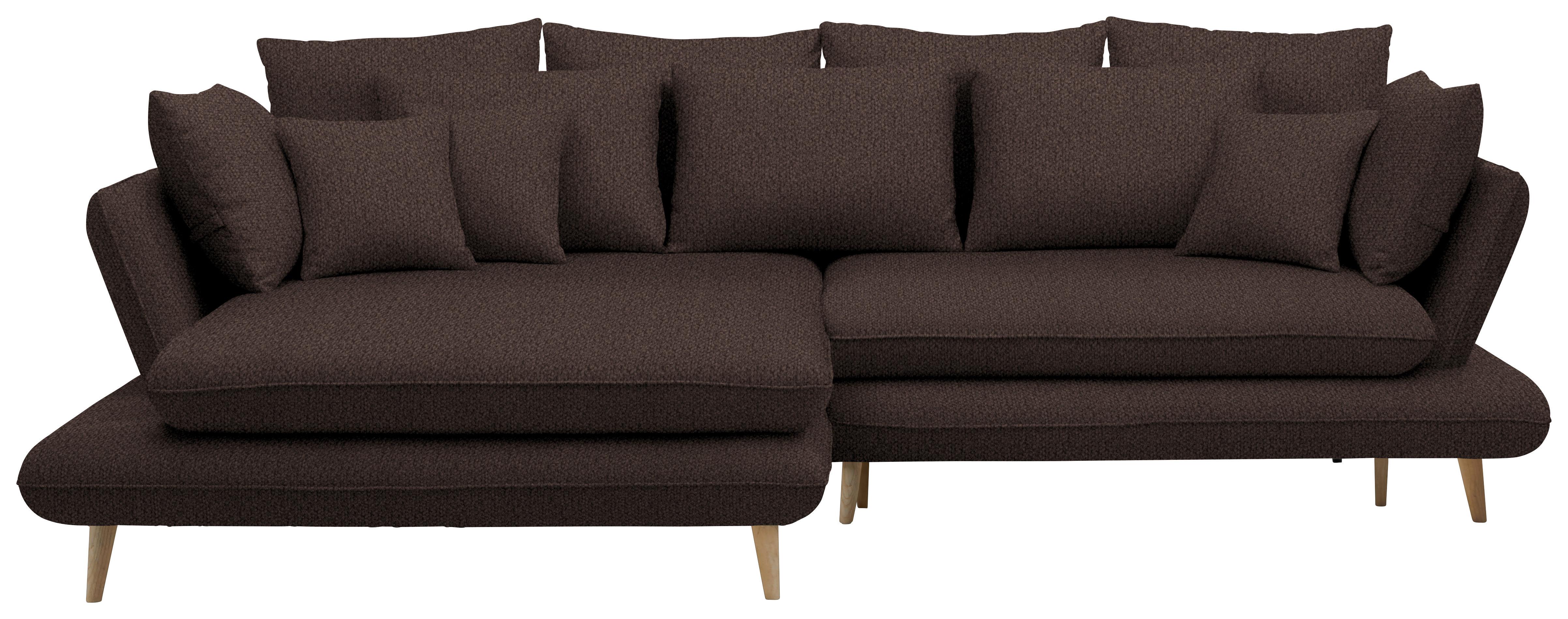 Ecksofa Monte Dunkelbraun - Dunkelbraun/Naturfarben, ROMANTIK / LANDHAUS, Holz/Textil (181/283cm) - Based