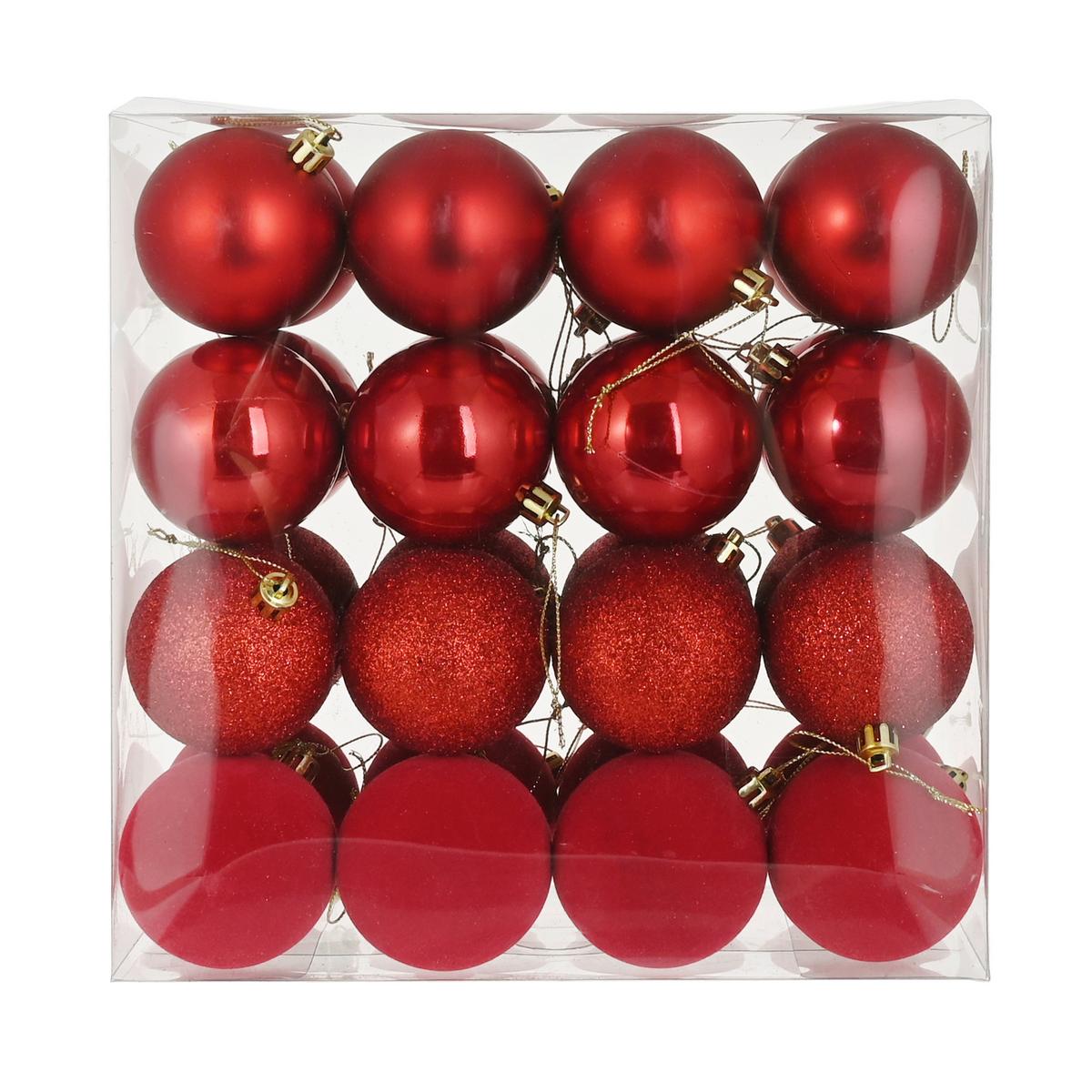 Set Kuglica Za Bor Noele 32/1, Ø:6cm - crvena, Konvencionalno, plastika (6cm) - Mömax