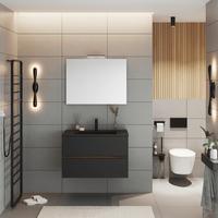 Element S Umivaonikom Easy - hrast sivi/crna, Moderno, drvni materijal/prirodni materijali (81/53/46cm)