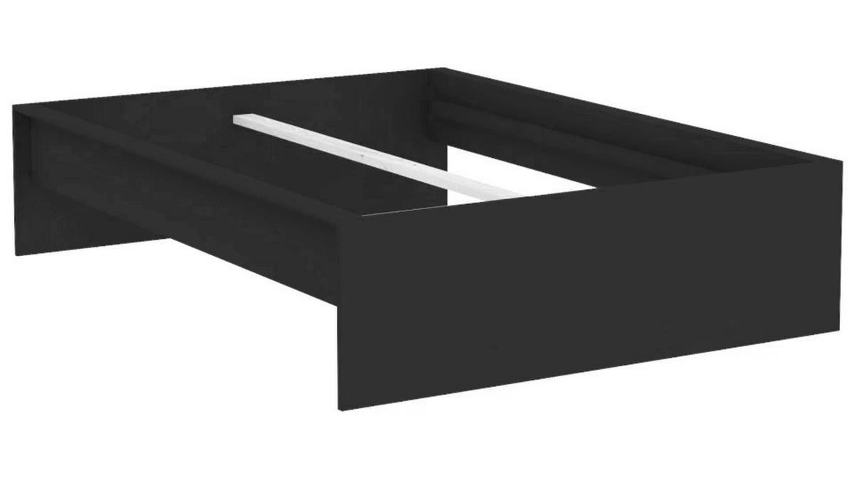Posteljni Okvir Unit 140 - antracit, Konvencionalno, leseni material (140/200cm) - Based