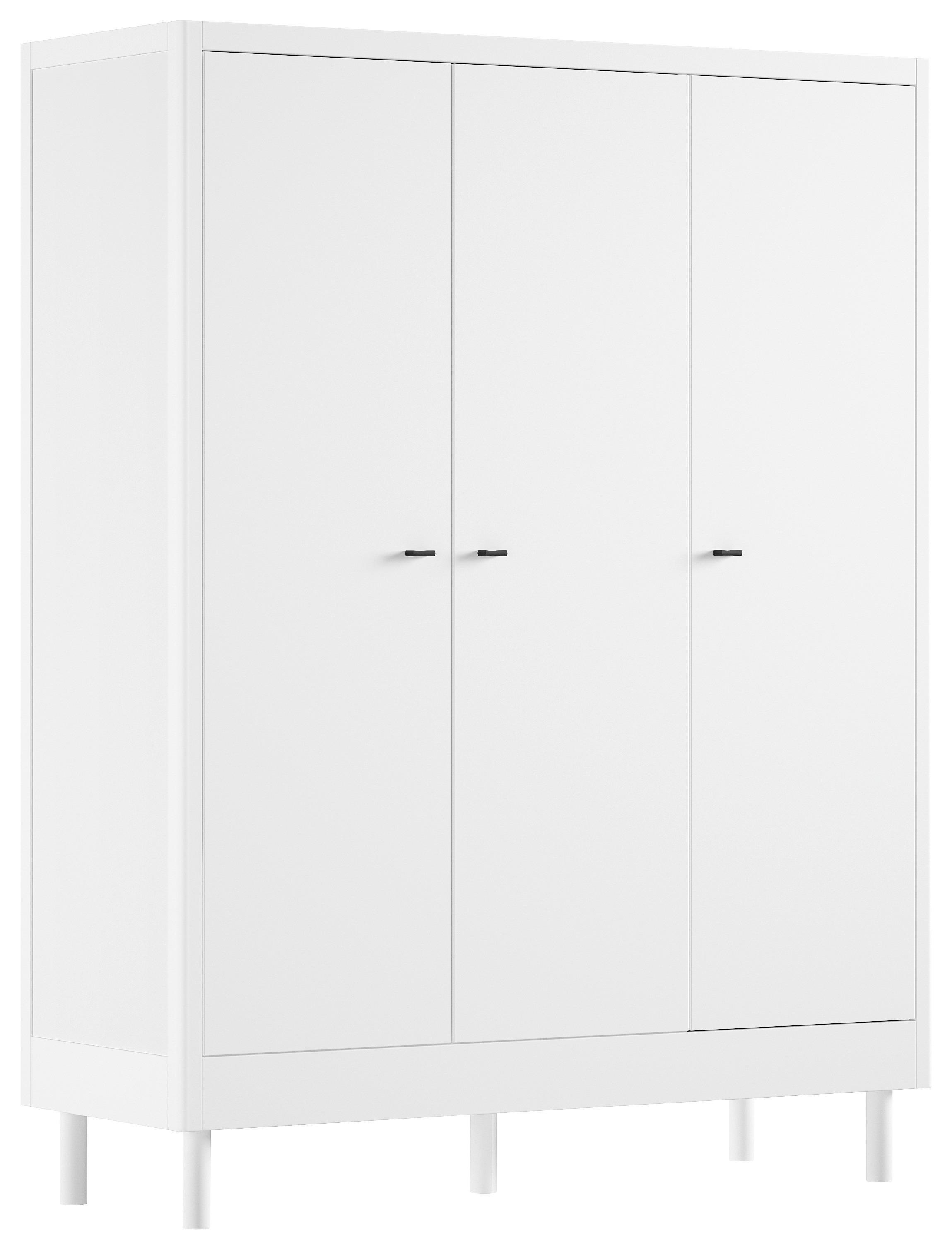 Drehtürenschrank FORREST Weiß - Schwarz/Weiß, MODERN, Holz/Metall (145,8/190/55cm) - Vipack