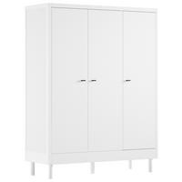 Drehtürenschrank FORREST Weiß - Schwarz/Weiß, MODERN, Holz/Metall (145,8/190/55cm) - Vipack
