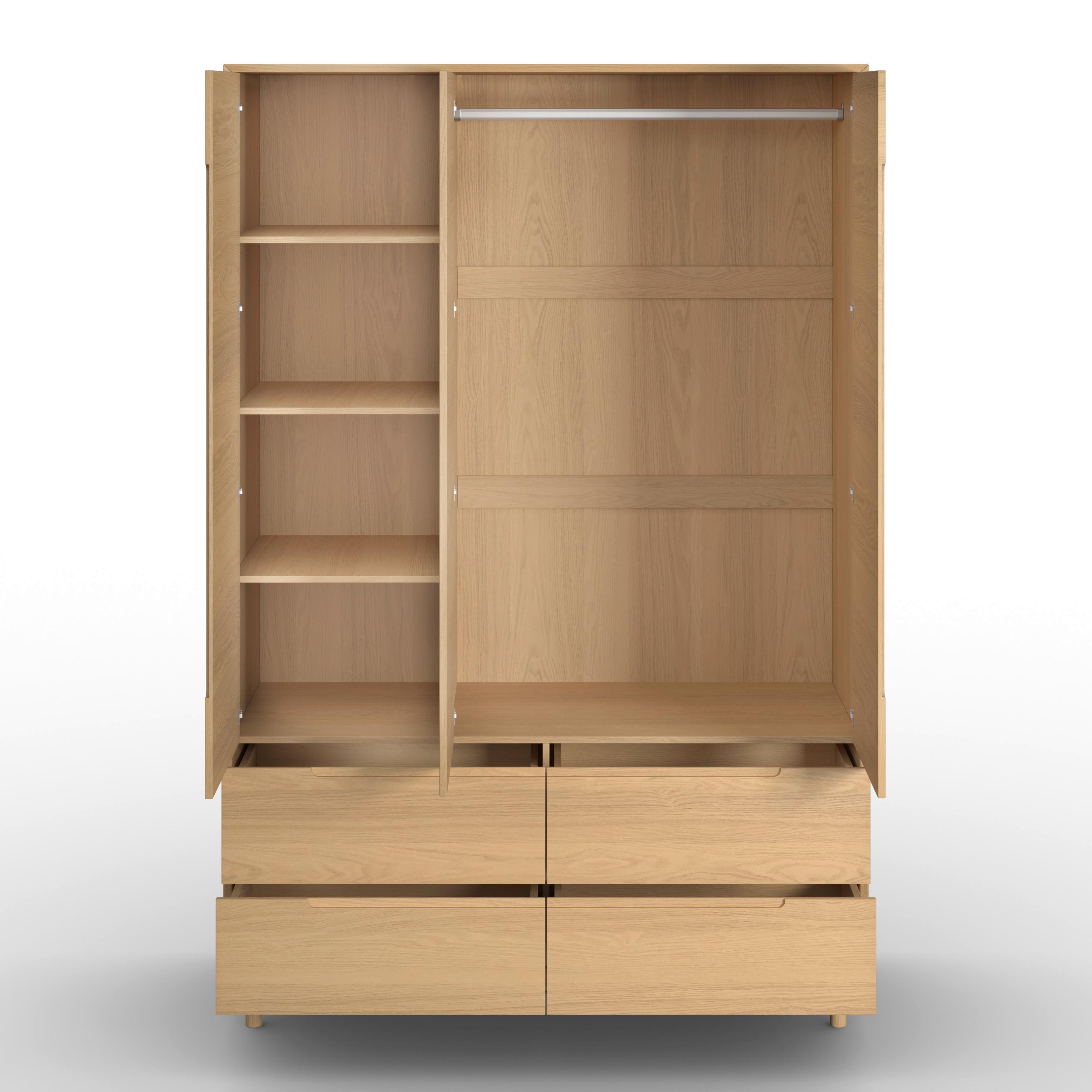 GARDEROB MARLO - ekfärgad, Modern, trämaterial/trä (148/223/60cm) - Bessagi Home