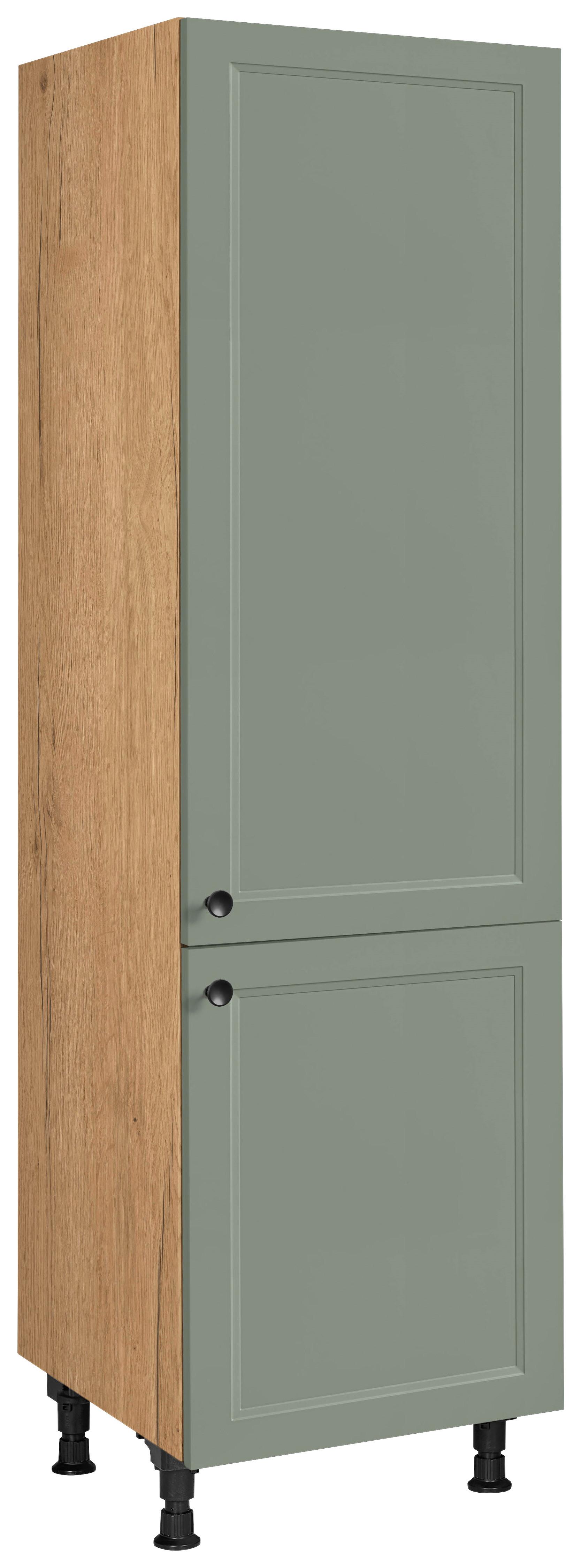 Geräteumbauschrank Cascada Grün - Edelstahlfarben/Eichefarben, MODERN, Holzwerkstoff/Metall (60/216,6/58cm) - Nobilia